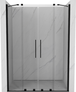 Mexen Velar Dvigubos stumdomos dušo durys 160 cm, skaidrios, juodos - 871-160-000-02-70