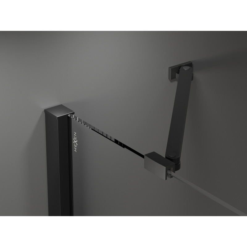 Mexen Velar Dvigubos stumdomos dušo durys 160 cm, skaidrios, juodos - 871-160-000-02-70