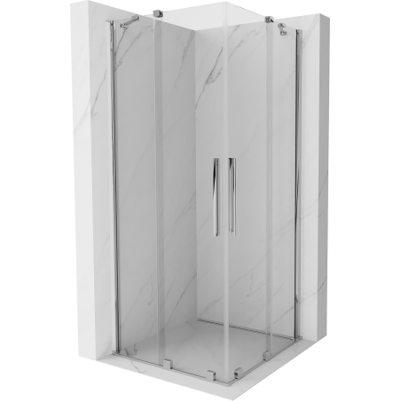 Mexen Velar Duo stumdomos dušo kabinos 100 x 100 cm, permatomas, chromas - 871-100-100-02-01