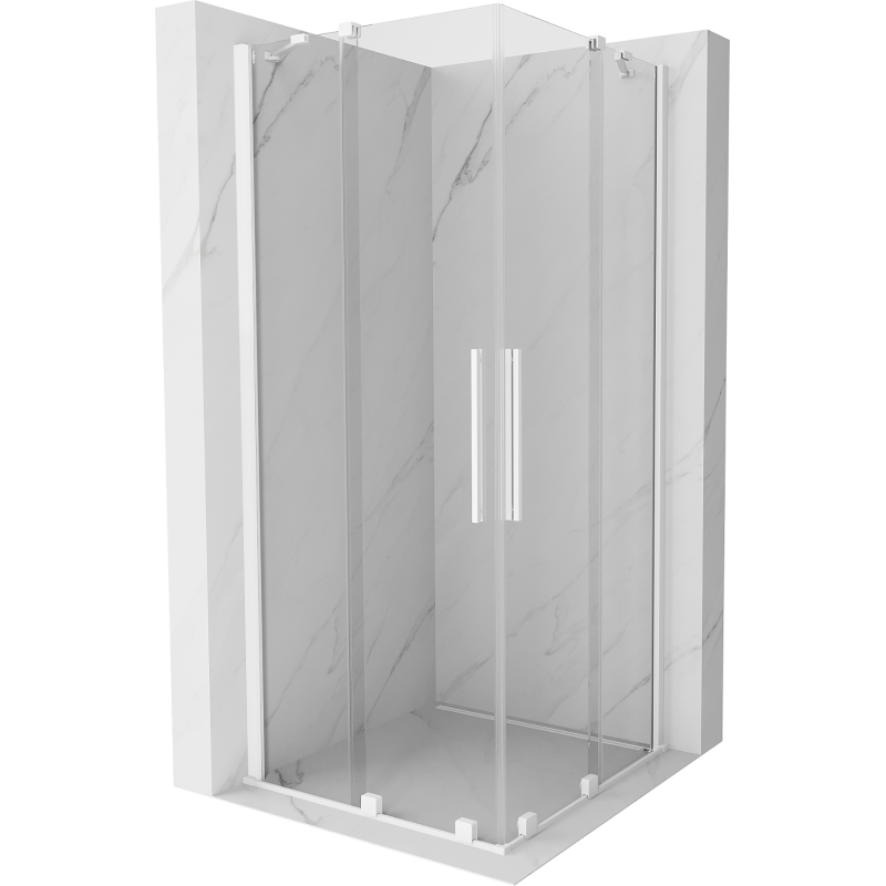 Mexen Velar Duo stumdomas dušo kabina 90 x 90 cm, skaidrus, baltas - 871-090-090-02-20