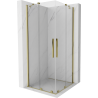 Mexen Velar Duo stumdomos dušo durys 90 x 90 cm, skaidrios, auksinės - 871-090-090-02-50