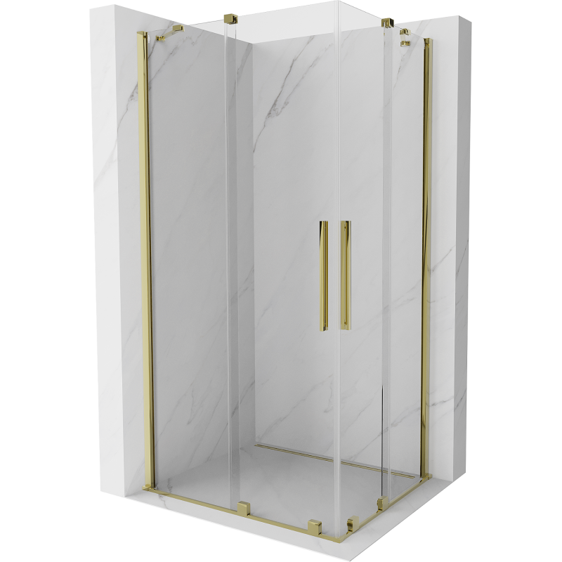 Mexen Velar Duo stumdomoji dušo kabina 100 x 90 cm, permatoma, aukso spalvos - 871-100-090-02-50