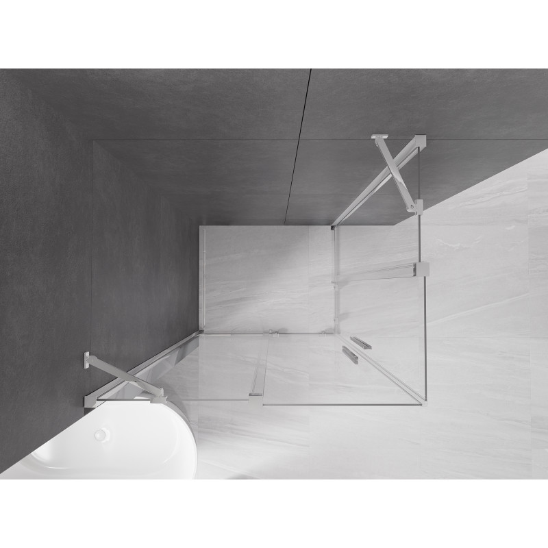 Mexen Velar Duo stumdomas dušo kabina 90 x 80 cm, skaidri, chromuota - 871-090-080-02-01