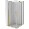 Mexen Velar Duo stumdoma dušo kabina 80 x 80 cm, Skaidrus, šlifuotas auksas - 871-080-080-02-55