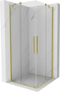 Mexen Velar Duo stumdoma dušo kabina 100 x 100 cm, skaidri, šlifuotas auksas - 871-100-100-02-55