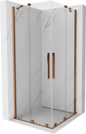 Mexen Velar Duo stumdomas dušo kabina 90 x 90 cm, skaidrus, rožinis auksas - 871-090-090-02-60