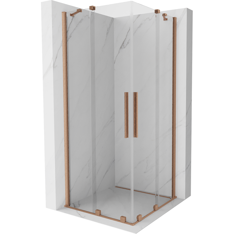 Mexen Velar Duo stumdoma dušo kabina 80 x 80 cm, Skaidrus, varis šlifuotas - 871-080-080-02-65