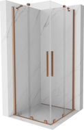 Mexen Velar Dviguba stumdomoji dušo kabina 80 x 80 cm, skaidri, šepečiu valyta varis - 871-080-080-02-65