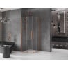 Mexen Velar Duo stumdoma dušo kabina 80 x 80 cm, Skaidrus, varis šlifuotas - 871-080-080-02-65
