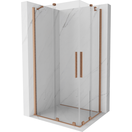 Mexen Velar Duo stumdoma dušo kabina 90 x 80 cm, Skaidrus, varis šlifuotas - 871-090-080-02-65