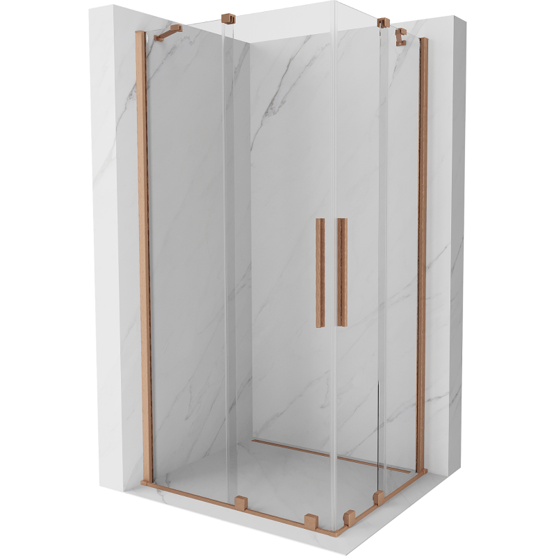 Mexen Velar Duo stumdoma dušo kabina 100 x 90 cm, Skaidrus, varis šlifuotas - 871-100-090-02-65