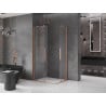 Mexen Velar Duo stumdoma dušo kabina 100 x 90 cm, Skaidrus, varis šlifuotas - 871-100-090-02-65