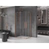 Mexen Velar Duo stumdoma dušo kabina 100 x 90 cm, Skaidrus, varis šlifuotas - 871-100-090-02-65