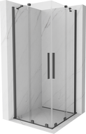 Mexen Velar Duo stumdoma dušo kabina 100 x 100 cm, Skaidrus, gun gray šlifuotas - 871-100-100-02-66