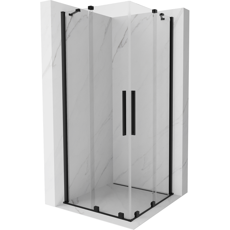 Mexen Velar Duo stumdomoji dušo kabina 90 x 90 cm, skaidri, juoda - 871-090-090-02-70