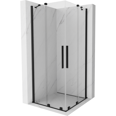 Mexen Velar Duo stumdomoji dušo kabina 90 x 90 cm, skaidri, juoda - 871-090-090-02-70