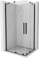 Mexen Velar Dviguba dušo kabina su stumdomomis durimis 90 x 80 cm, skaidri, juoda - 871-090-080-02-70