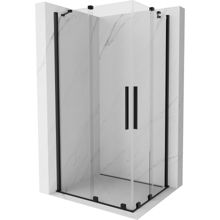 Mexen Velar Duo stumdomoji dušo kabina 100 x 90 cm, skaidri, juoda - 871-100-090-02-70