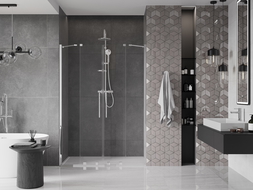 Mexen Velar Duo stumdomos dušo durys 160 cm, Skaidrus, chromo - 871-160-000-02-01