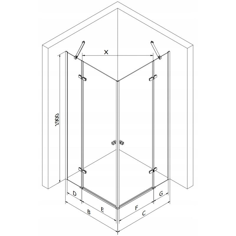 Mexen Roma Duo dušo kabina varstoma 110 x 100 cm, skaidri, chromuota - 854-110-100-02-00