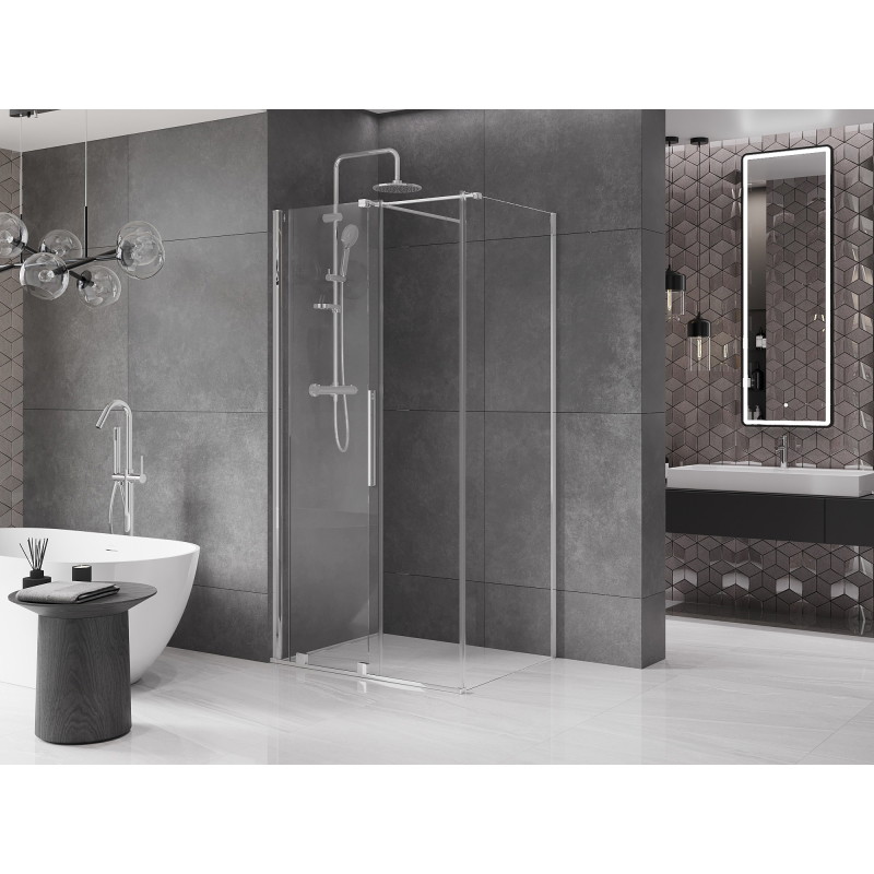 Mexen Velar stiklinė dušo kabina 140 x 90 cm, skaidri, chromas - 871-140-090-01-01
