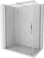 Mexen Velar stumdomas dušo padėklas 140 x 80 cm, skaidrus, chromas - 871-140-080-01-01