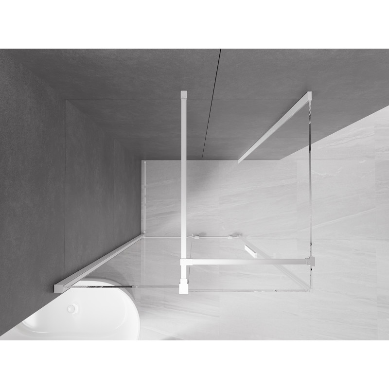 Mexen Velar stumdomas dušo kabina 130 x 85 cm, permatomas, baltas - 871-130-085-01-20