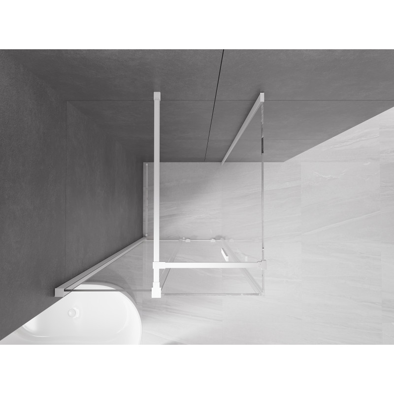 Mexen Velar 90 x 90 cm stumdomas dušo kabinas, skaidrus, baltas - 871-090-090-01-20