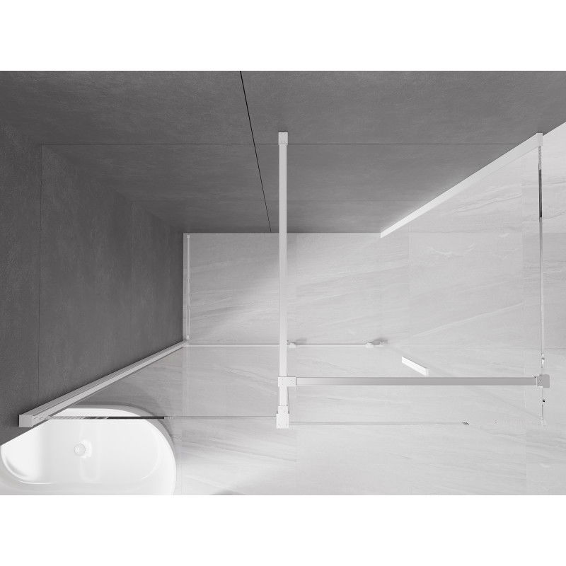 Mexen Velar stumdomas dušo kabina 130 x 75 cm, permatoma, balta - 871-130-075-01-20