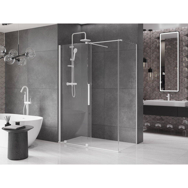 Mexen Velar stumiama dušo kabina 160 x 85 cm, permatomas, balta - 871-160-085-01-20