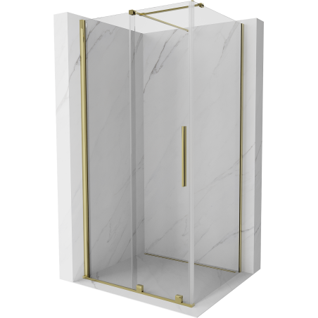 Mexen Velar slankiojančios dušo kabinos 130 x 80 cm, skaidrios, auksinės - 871-130-080-01-50