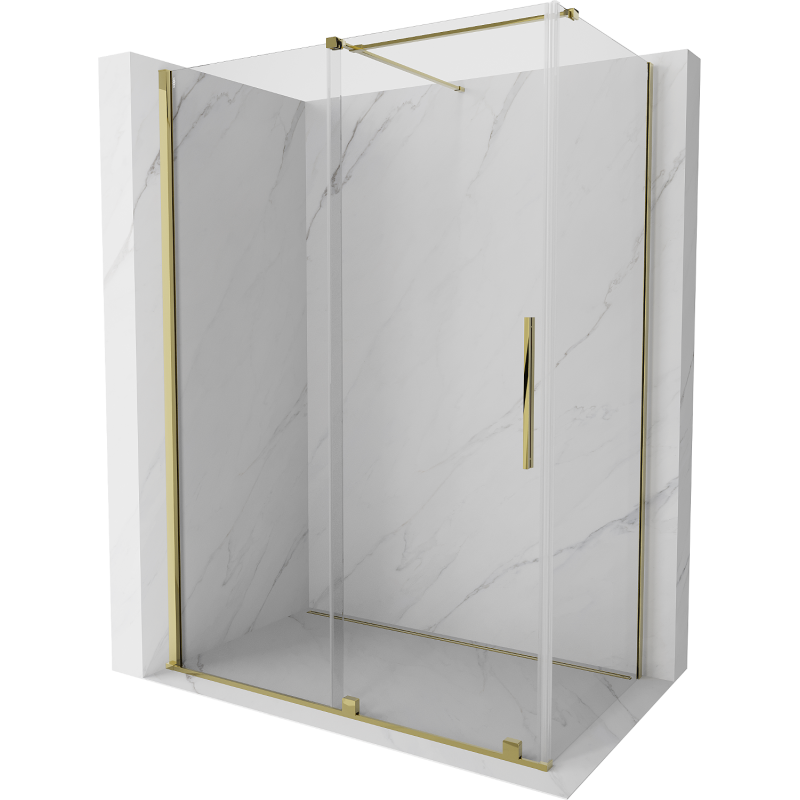 Mexen Velar stumdomas dušo kabinas 150 x 80 cm, skaidrus, auksinis - 871-150-080-01-50