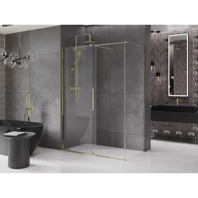 Mexen Velar stumiama dušo kabina 150 x 80 cm, skaidrus, auksinis - 871-150-080-01-50