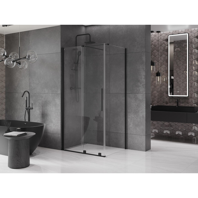 Mexen Velar stumiama dušo kabina 90 x 85 cm, permatoma, juoda - 871-090-085-01-70