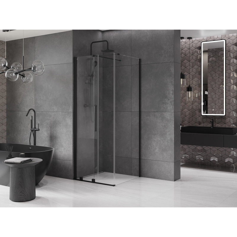Mexen Velar stumdomas dušo kabinas 100 x 100 cm, skaidrus, juodas - 871-100-100-01-70