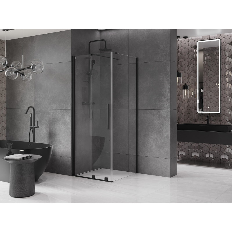 Mexen Velar stumdomas dušo kabinas 100 x 100 cm, skaidrus, juodas - 871-100-100-01-70
