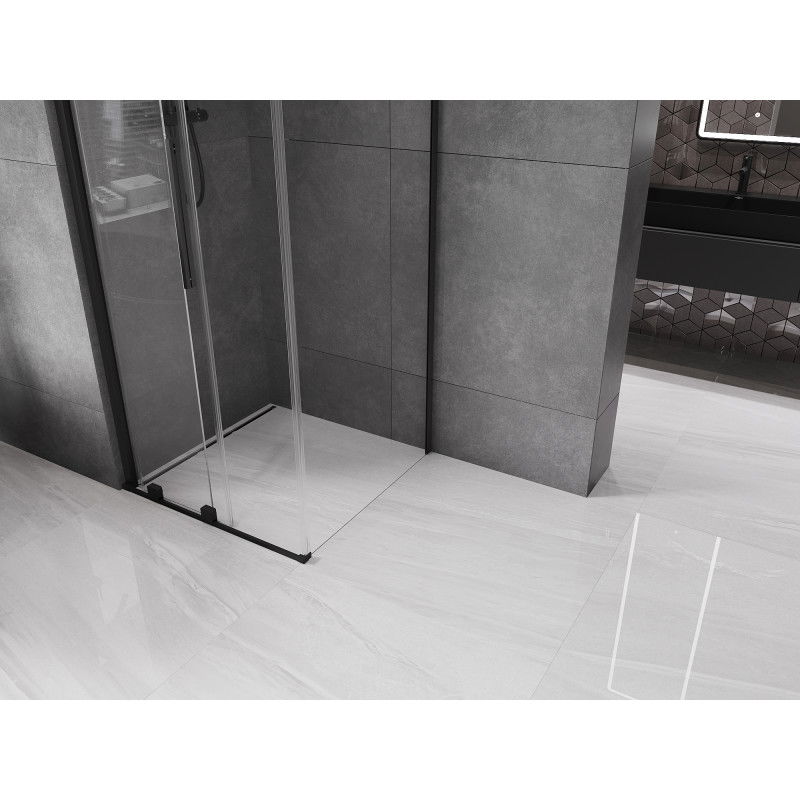 Mexen Velar stumdomas dušo kabina 110 x 110 cm, skaidrus, juoda - 871-110-110-01-70