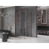 Mexen Velar stumdomas dušo kabinas 100 x 90 cm, skaidrus, rožinis auksas - 871-100-090-01-60