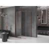 Mexen Velar stumdomas dušo kabina 110 x 85 cm, skaidrus, rožinis auksas - 871-110-085-01-60
