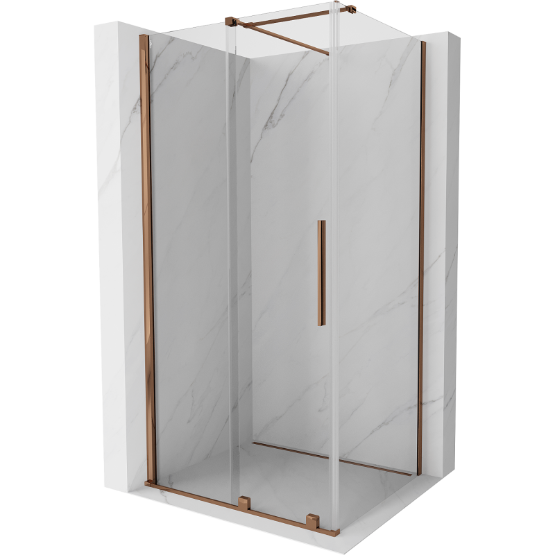 Mexen Velar stumdomas dušo kabinas, 130 x 85 cm, skaidrus, rožinis auksas - 871-130-085-01-60