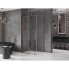 Mexen Velar stumdomas dušo kabinas 140 x 90 cm, skaidrus, rožinis auksas - 871-140-090-01-60