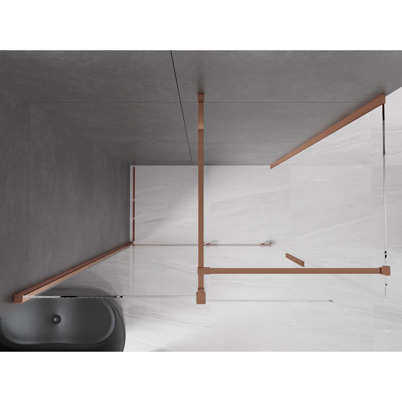 Mexen Velar stumdomo dušo kabina 140 x 85 cm, skaidri, rožinio aukso - 871-140-085-01-60