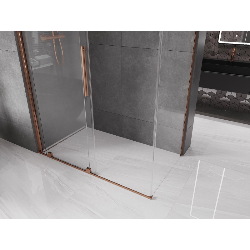 Mexen Velar stumiamaus dušo kabina 160 x 90 cm, skaidri, rausvas auksas - 871-160-090-01-60