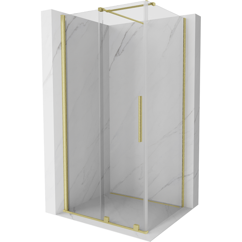 Mexen Velar slankiojanti dušo kabina 120 x 80 cm, permatoma, šlifuotas auksas - 871-120-080-01-55