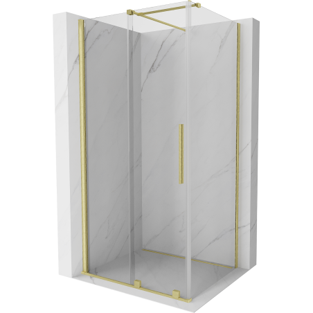 Mexen Velar stumdoma dušo kabina 120 x 80 cm, Skaidrus, šlifuotas auksas - 871-120-080-01-55