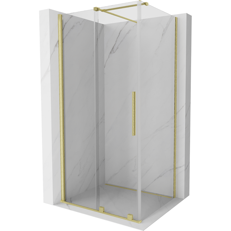 Mexen Velar stumdoma dušo kabina 130 x 90 cm, Skaidrus, šlifuotas auksas - 871-130-090-01-55