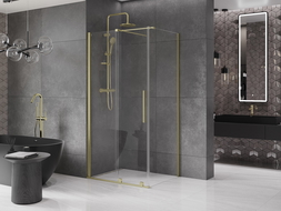 Mexen Velar stumdoma dušo kabina 130 x 90 cm, Skaidrus, šlifuotas auksas - 871-130-090-01-55