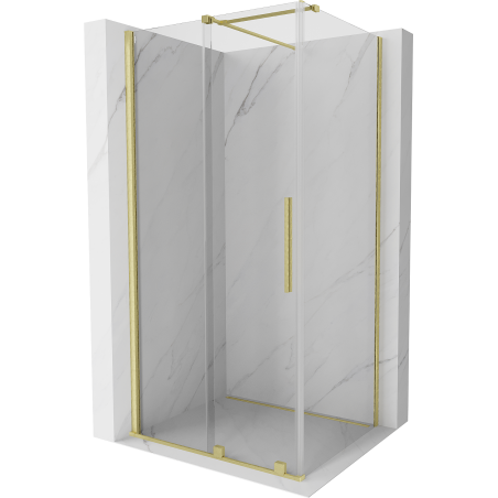 Mexen Velar stumdoma dušo kabina 140 x 90 cm, Skaidrus, šlifuotas auksas - 871-140-090-01-55