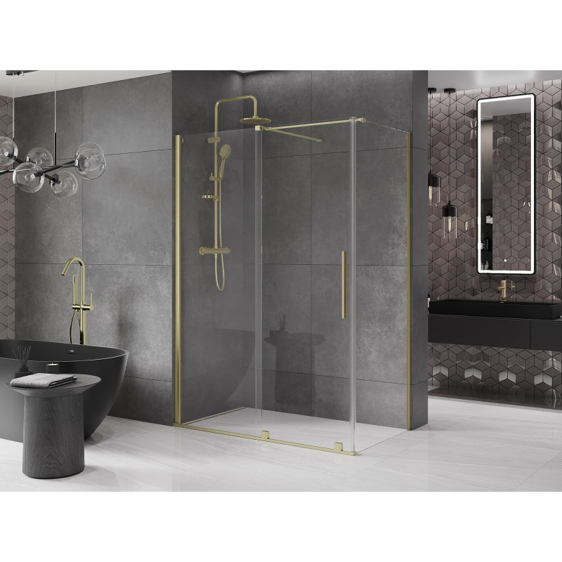 Mexen Velar stumdomas dušo kabinas 130 x 70 cm, permatomas, auksinis šlifuotas - 871-130-070-01-55