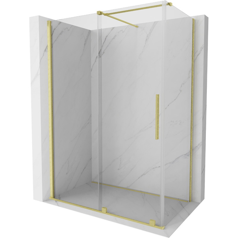 Mexen Velar stumdomosios vonios kabina 150 x 85 cm, skaidri, auksinė šlifuota - 871-150-085-01-55